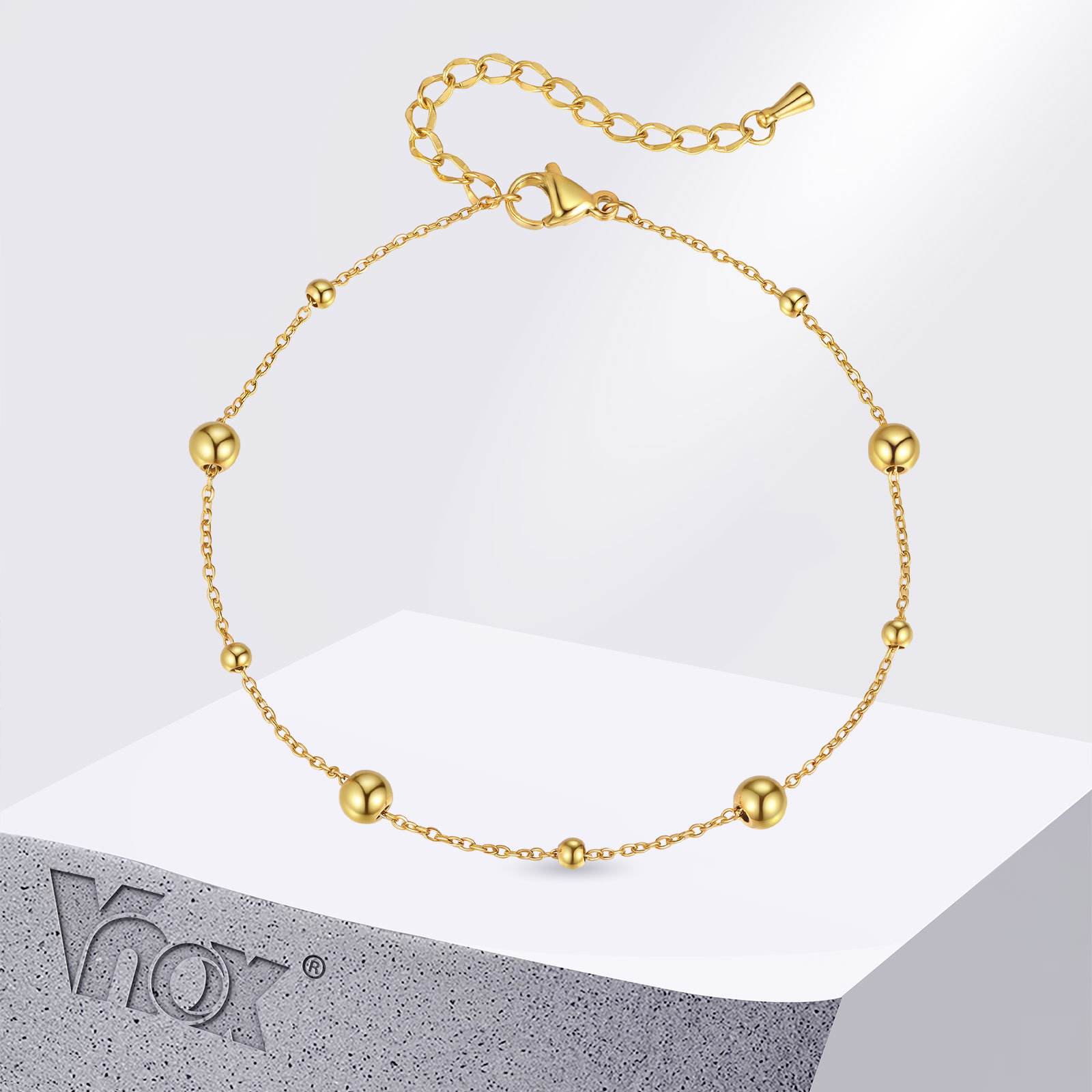 Jc Jewelry & Watches - Vnox Stainless Steel Small Beads Anklets,
