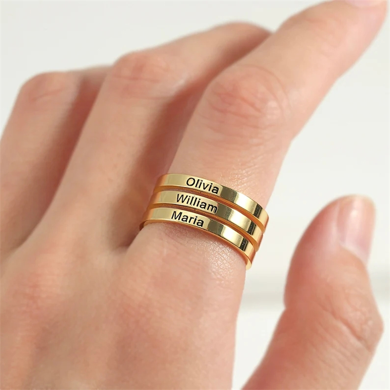 Couple Ring Set - Cá Tính Inox Khắc Tên Hai
