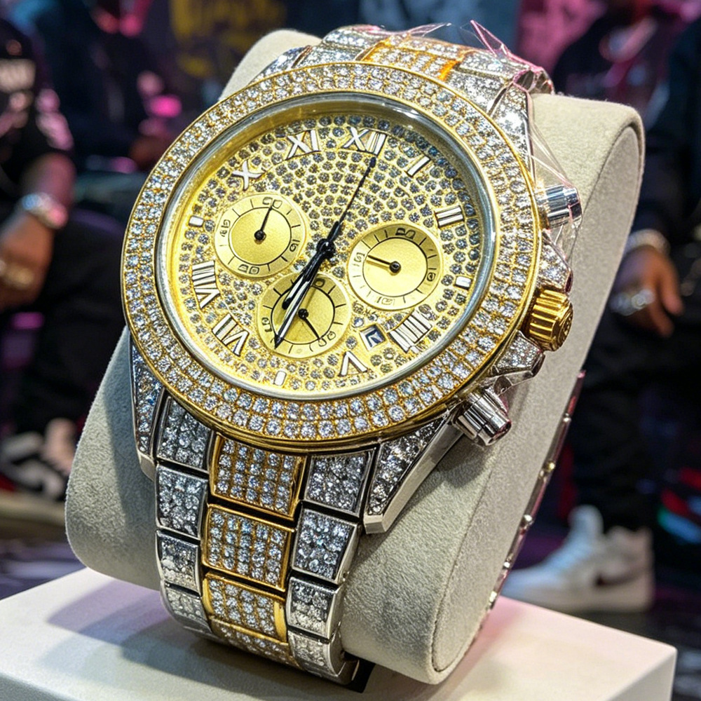 NO Logo Silver Gold Full Diamo - đánh giá và giá Jewelry And Watches Luxury Brand