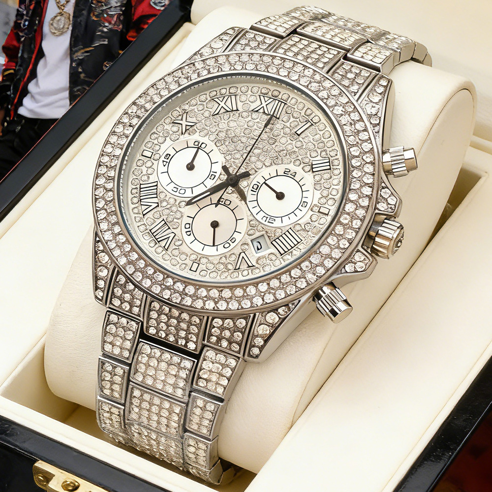 NO Logo Silver Gold Full Diamo - đánh giá và giá Jewelry And Watches Luxury Brand