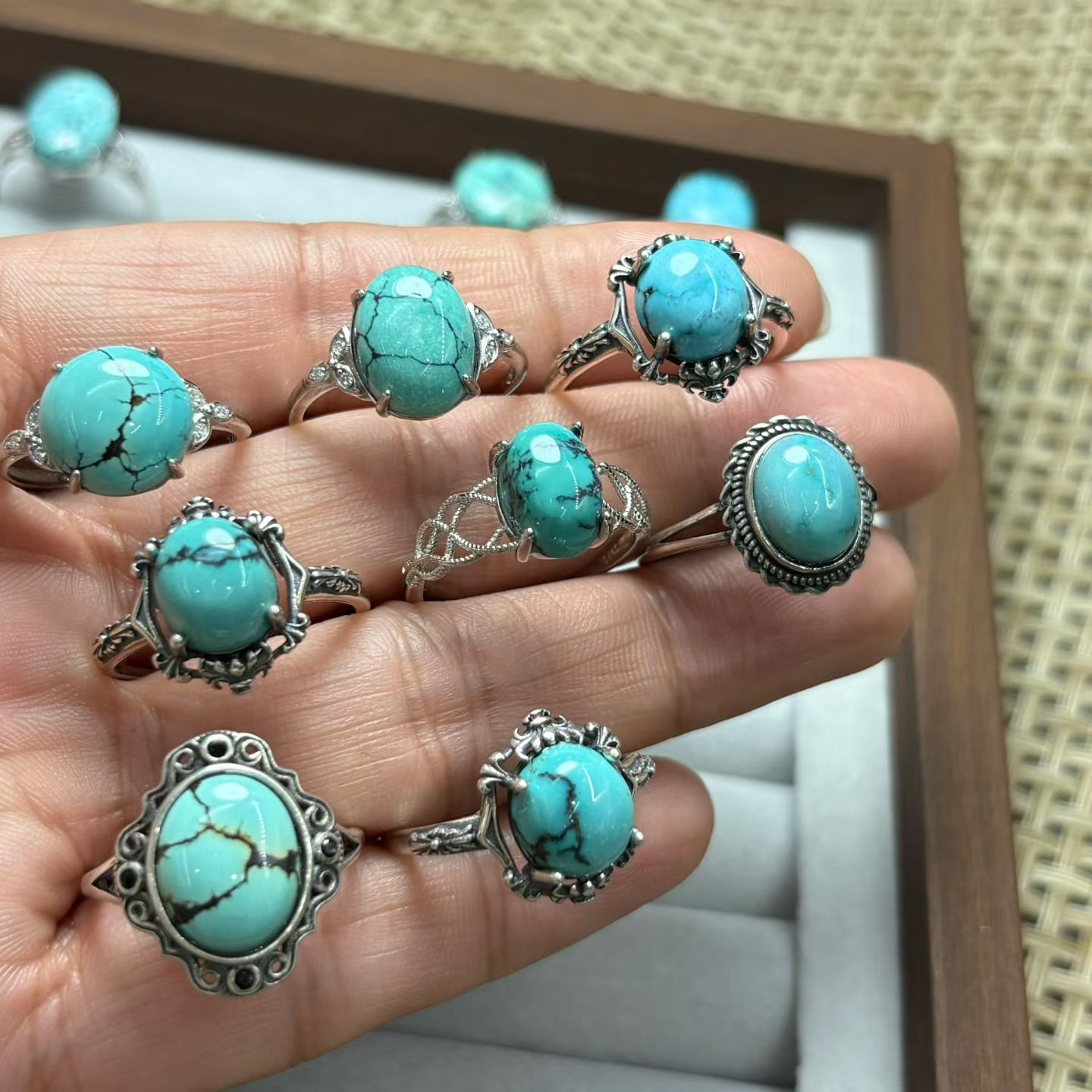 1 Pc Fengbaowu Natural Turquoi - đánh giá và giá Turquoise Stone Ring