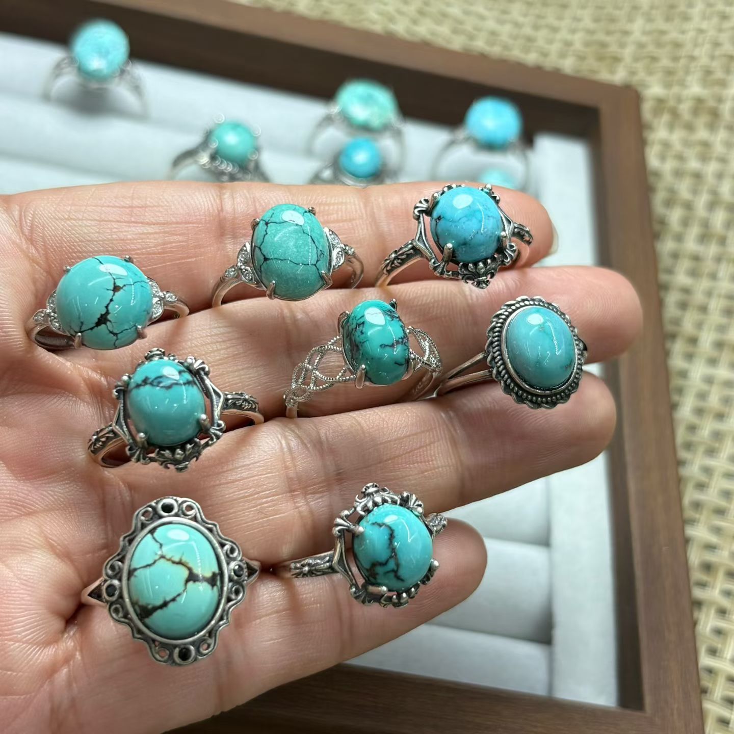 1 Pc Fengbaowu Natural Turquoi - đánh giá và giá Turquoise Stone Ring