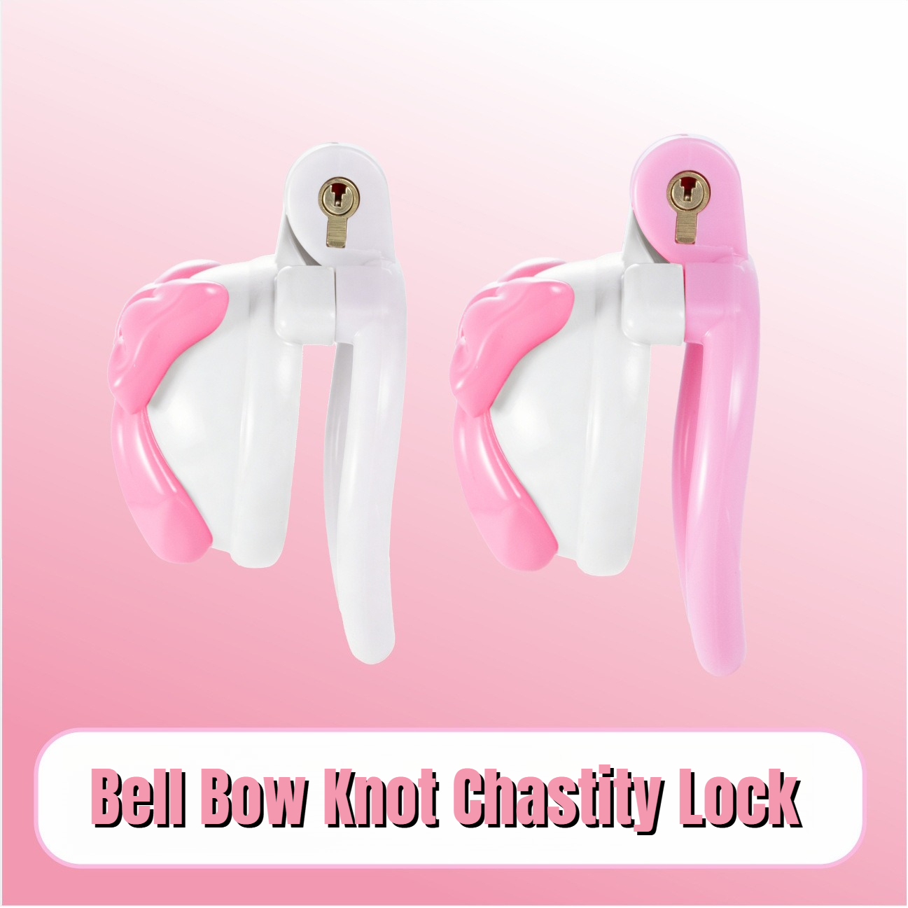 Pink Bowknot Resin Chastity Ca - đánh giá và giá Couple Ring Set
