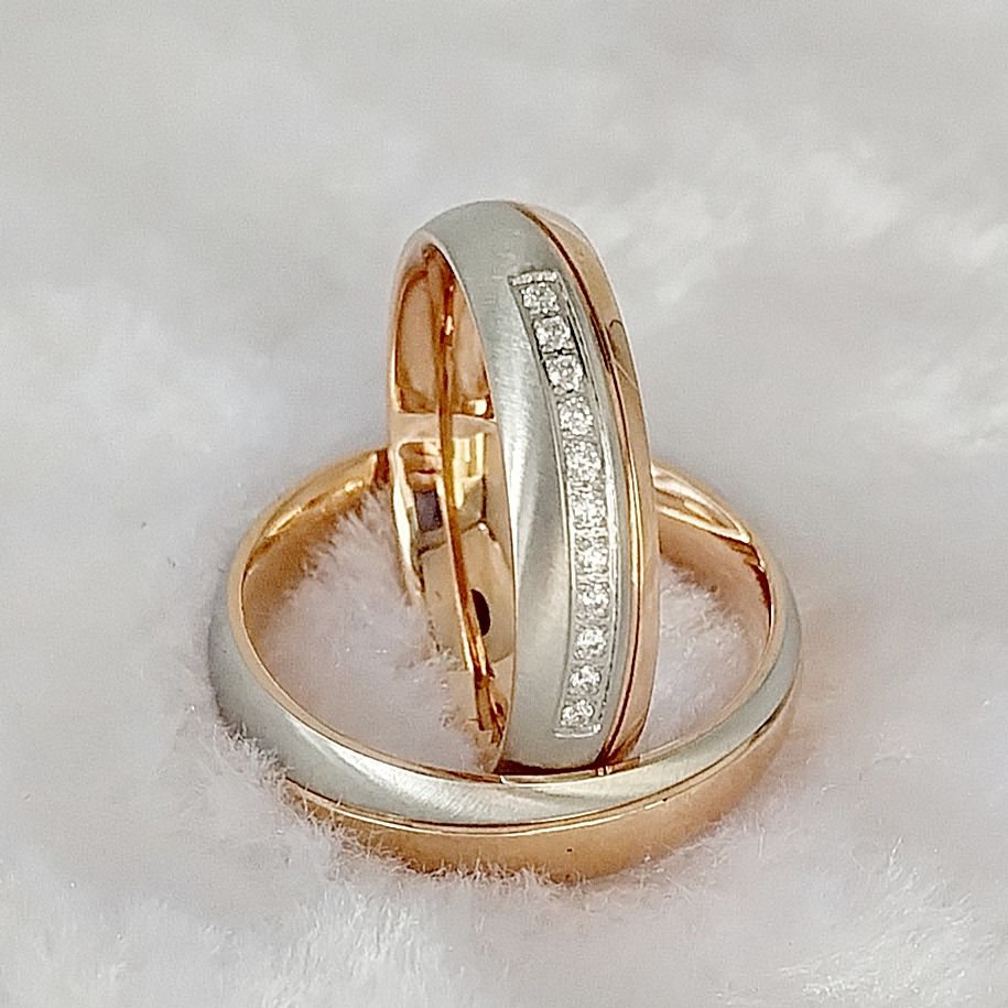 Designer Handmade 18K Rose Gol - đánh giá và giá Couple Ring Set
