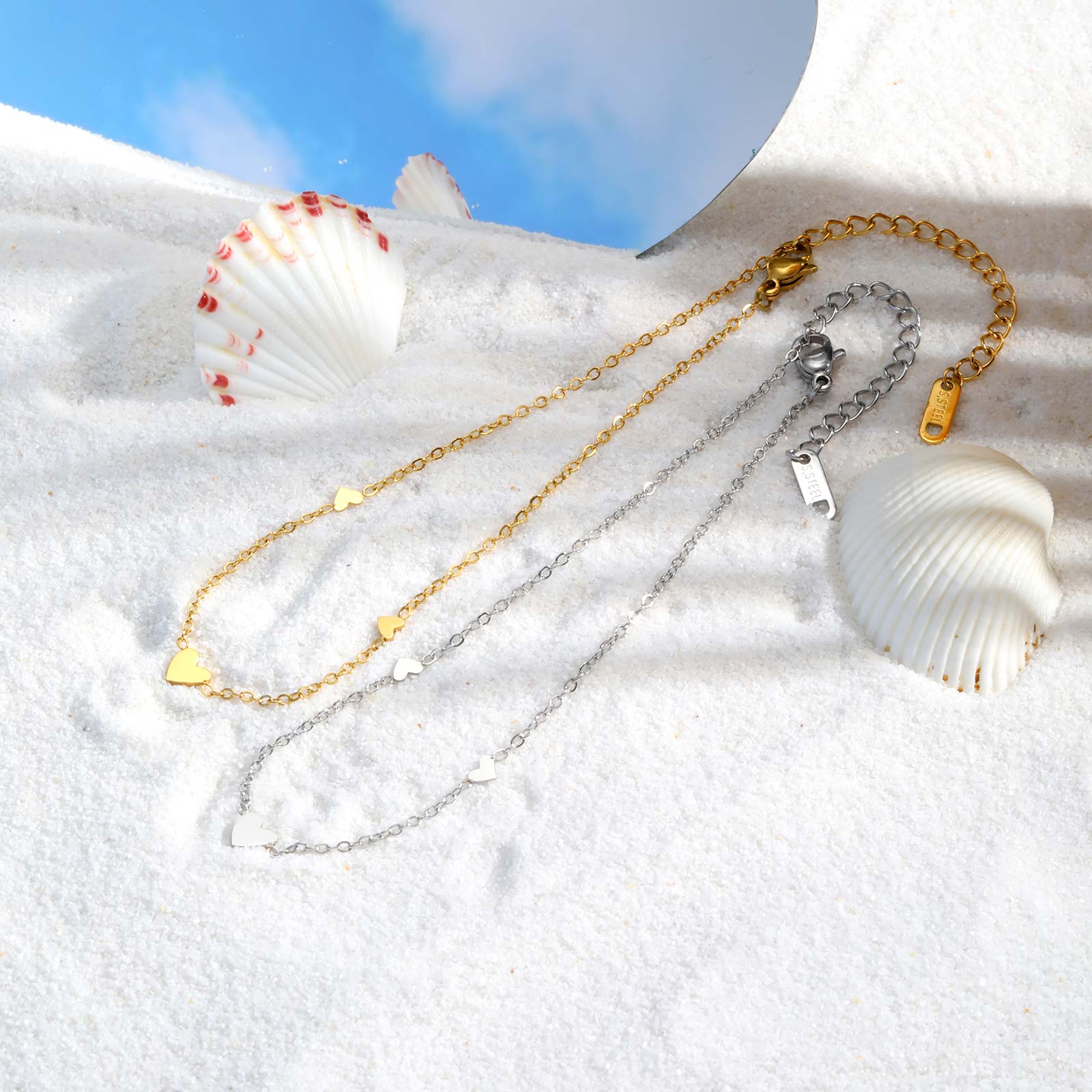 Stainless Steel Heart Anklets  - đánh giá và giá Jc Jewelry & Watches