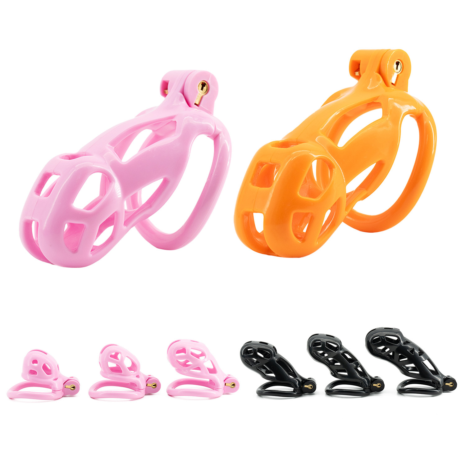 6 sizes CB Nylon Chastity Cage - đánh giá và giá Couple Ring Set