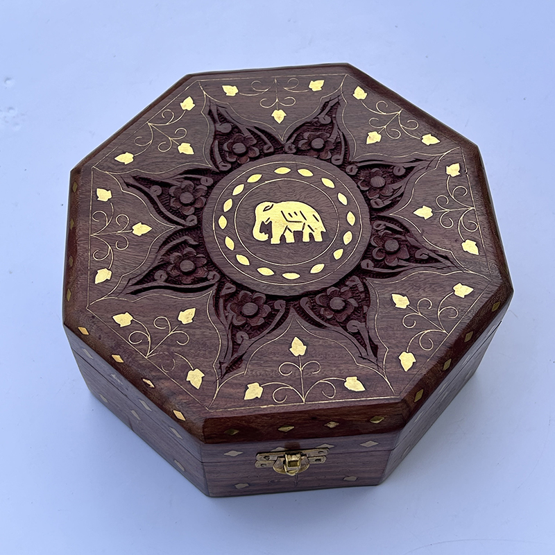 Hand Carved Octagonal Wooden B - đánh giá và giá Indian Jewelry Watches