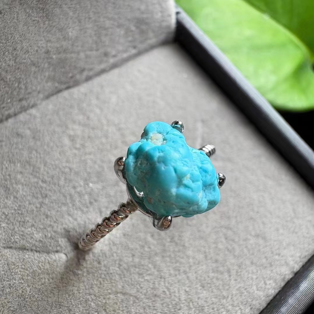 1 Pc Fengbaowu Natural Raw Tur - đánh giá và giá Turquoise Stone Ring