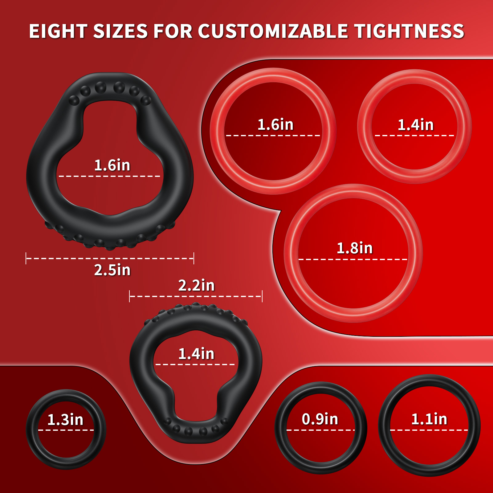 KUSHOR 8 PCS Silicone Penis Ri - đánh giá và giá Couple Ring Set