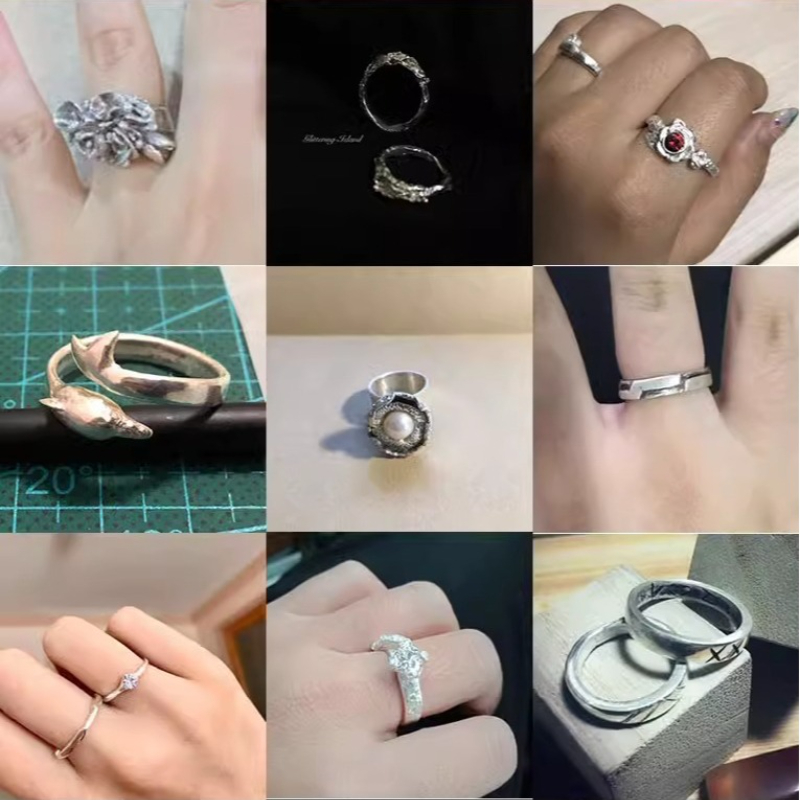 999 Pure Silver Clay Jewelry M - đánh giá và giá Couple Ring Set