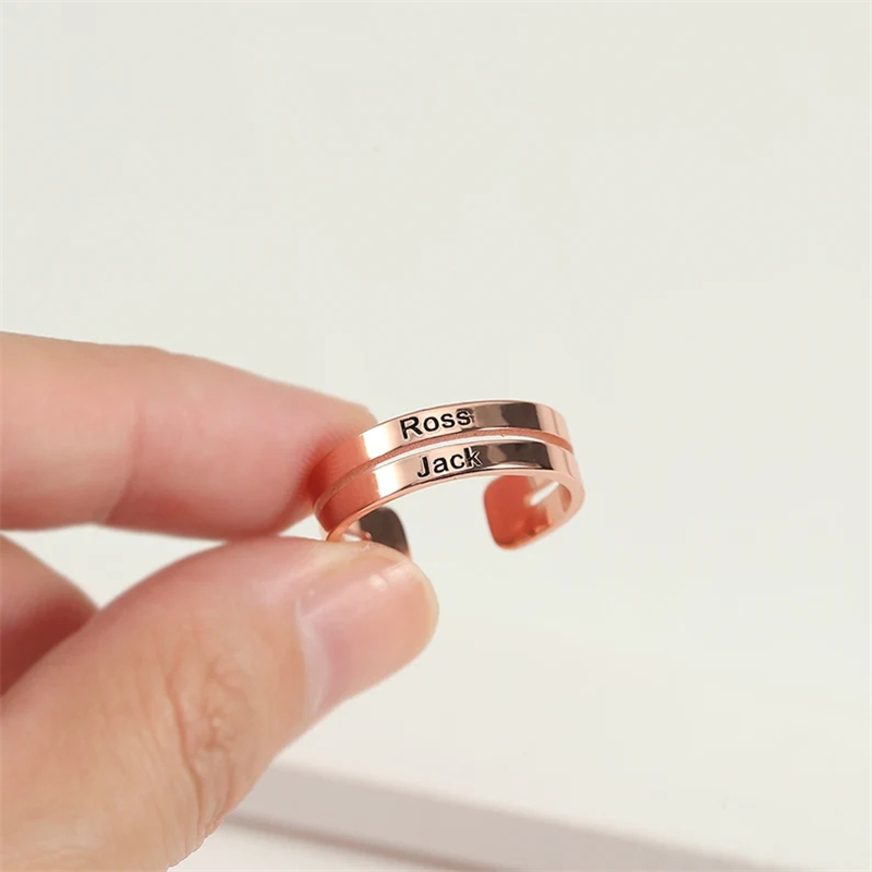 Cá Tính Inox Khắc Tên Hai Lớp  - đánh giá và giá Couple Ring Set
