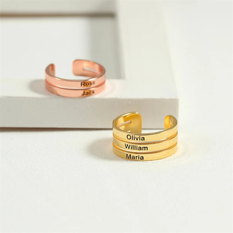 Cá Tính Inox Khắc Tên Hai Lớp  - đánh giá và giá Couple Ring Set