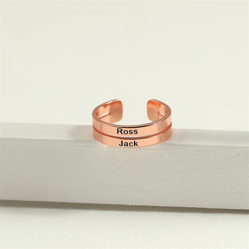 Cá Tính Inox Khắc Tên Hai Lớp  - đánh giá và giá Couple Ring Set